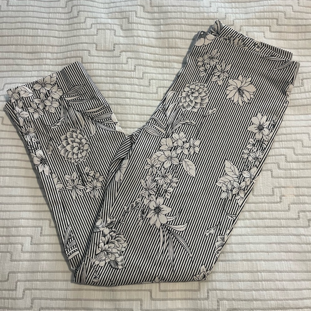 Meg + Margot Floral Striped Pants